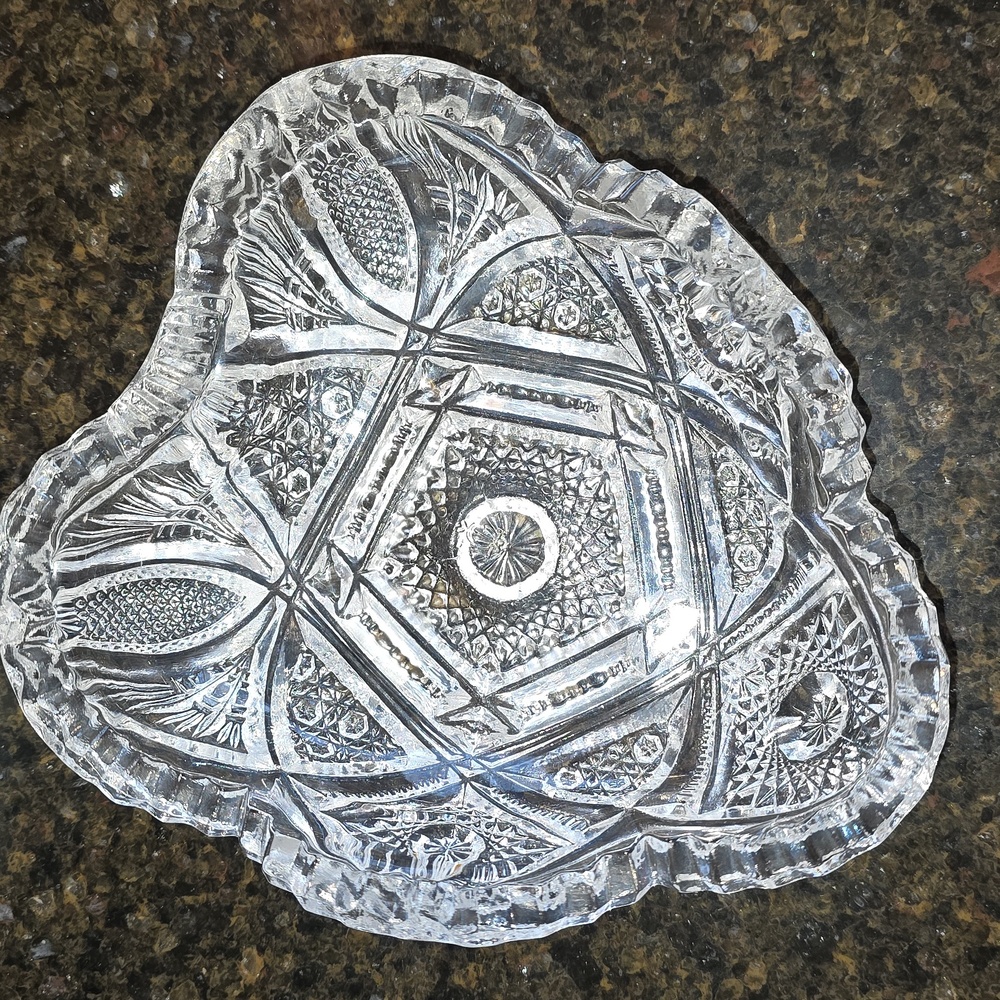 LENOX 1970's Heart Shape Signed Glass Or Crystal Dish ~ Very Pretty EUC